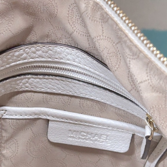 Michael Kors Large White Bags with Gold Accents.  Gently Used. 12.5”L x 9”H - Picture 14 of 15